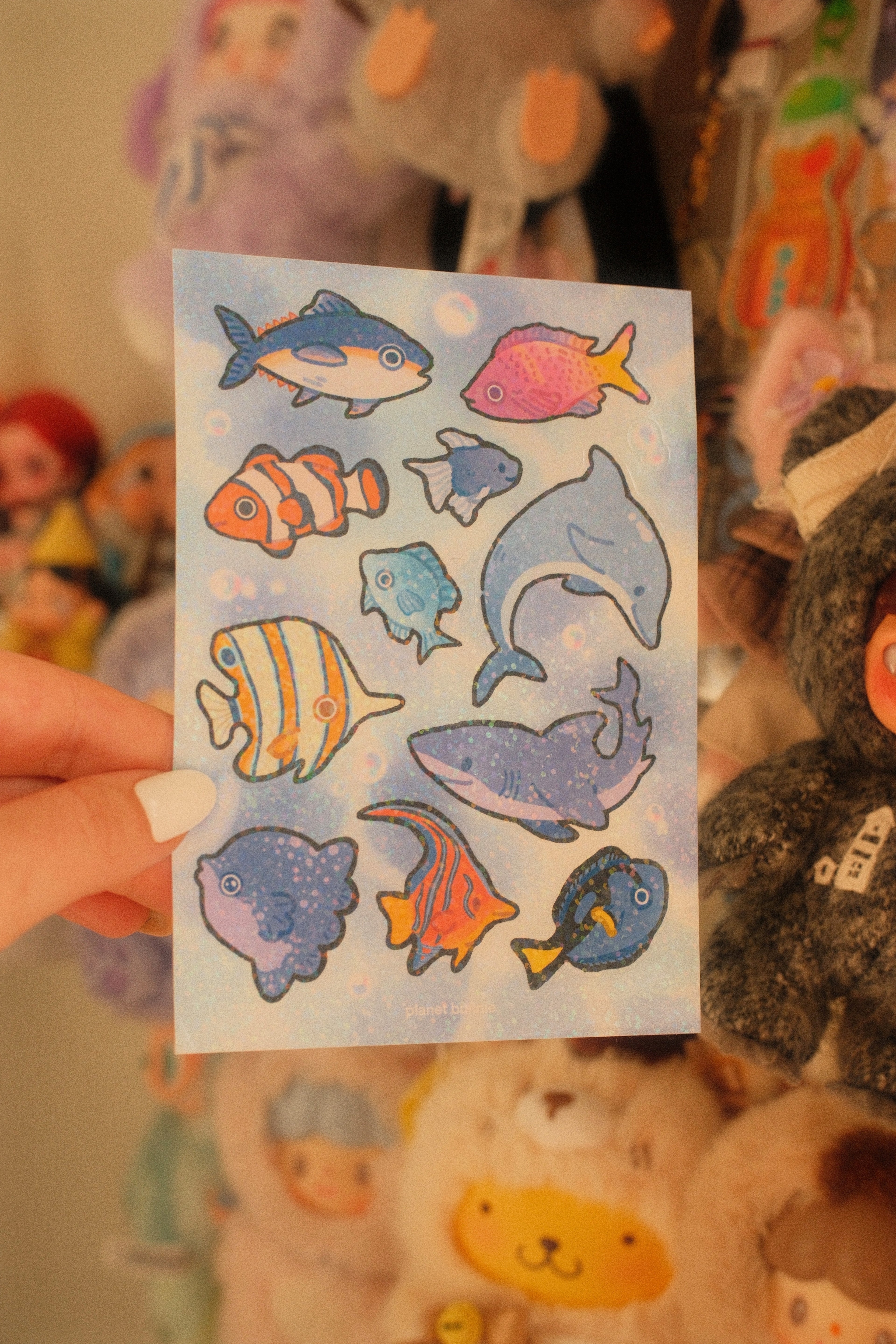 Ocean Fish Glitter Sticker Sheet