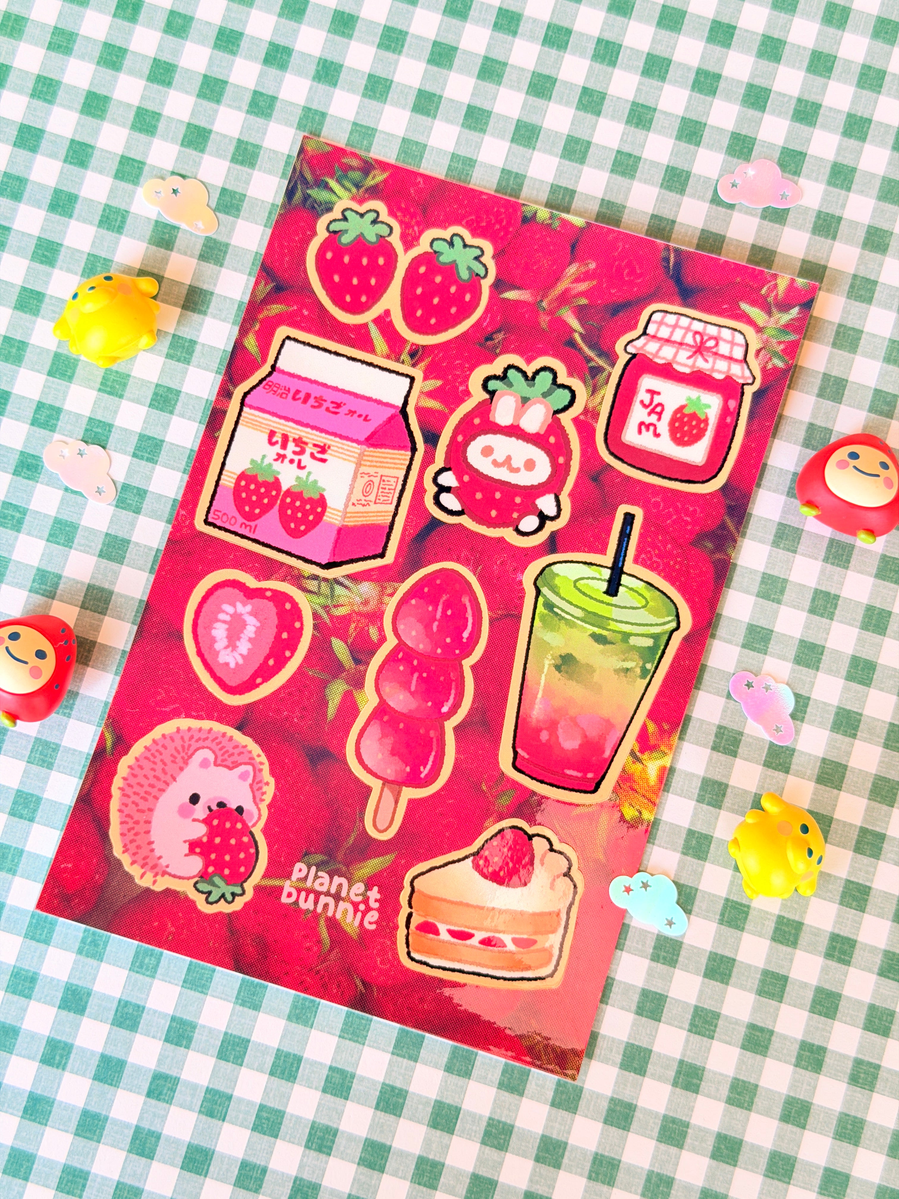 Strawberry Glossy Sticker Sheet