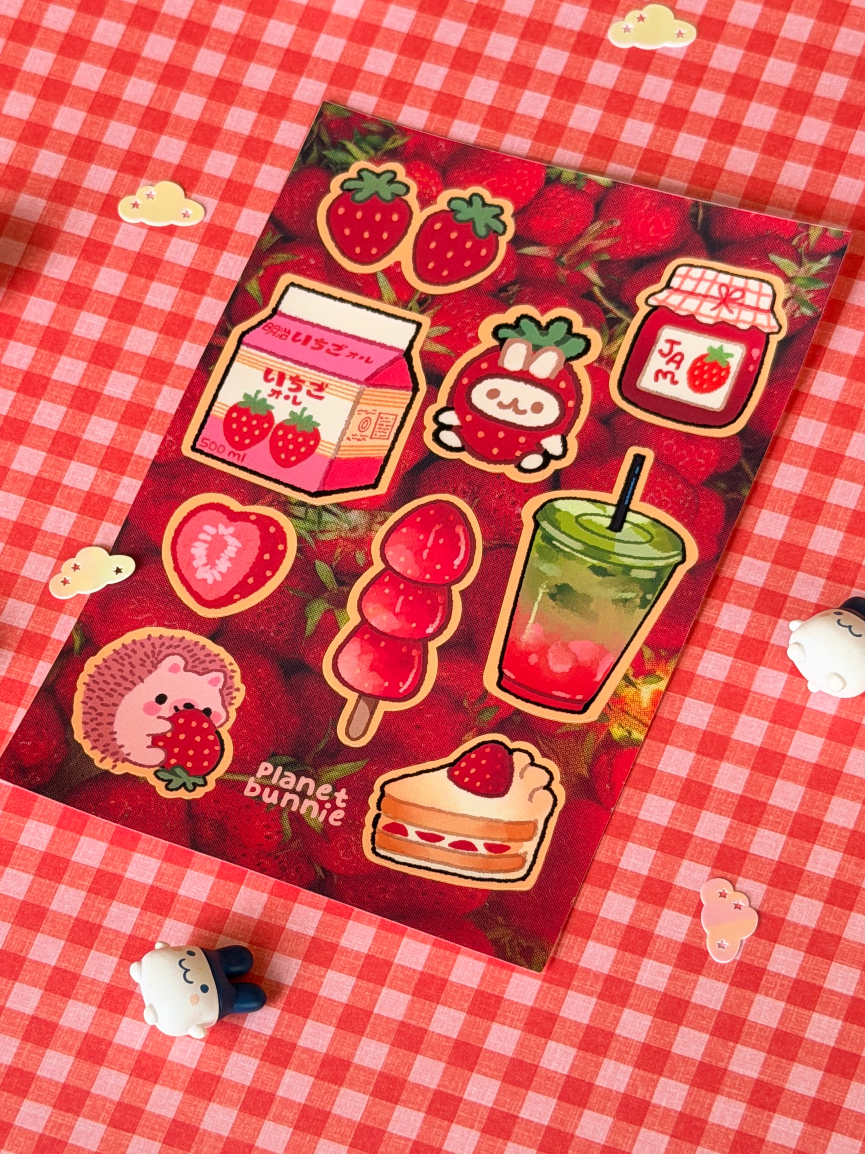 Strawberry Glossy Sticker Sheet
