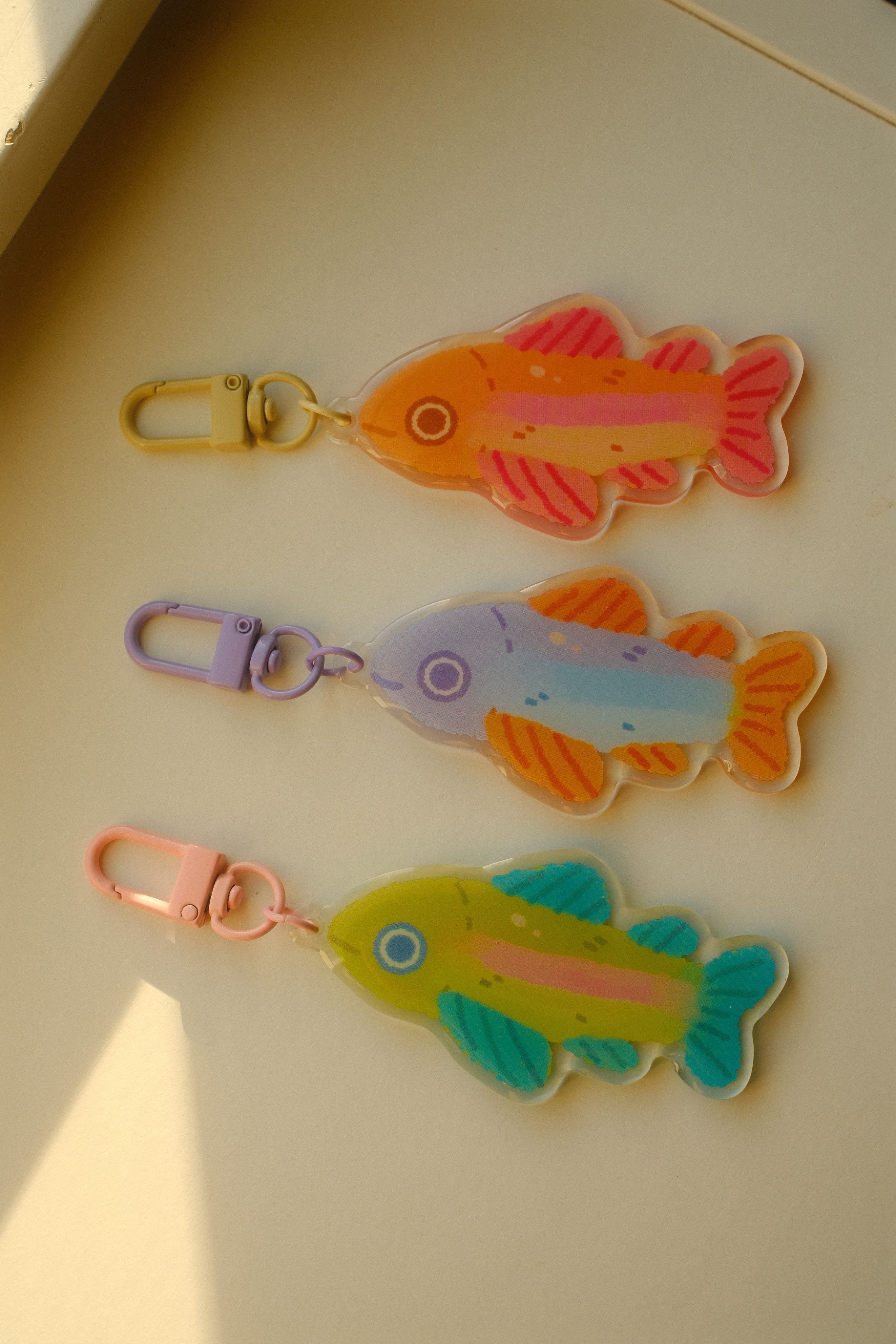 Pink Fish Keychain