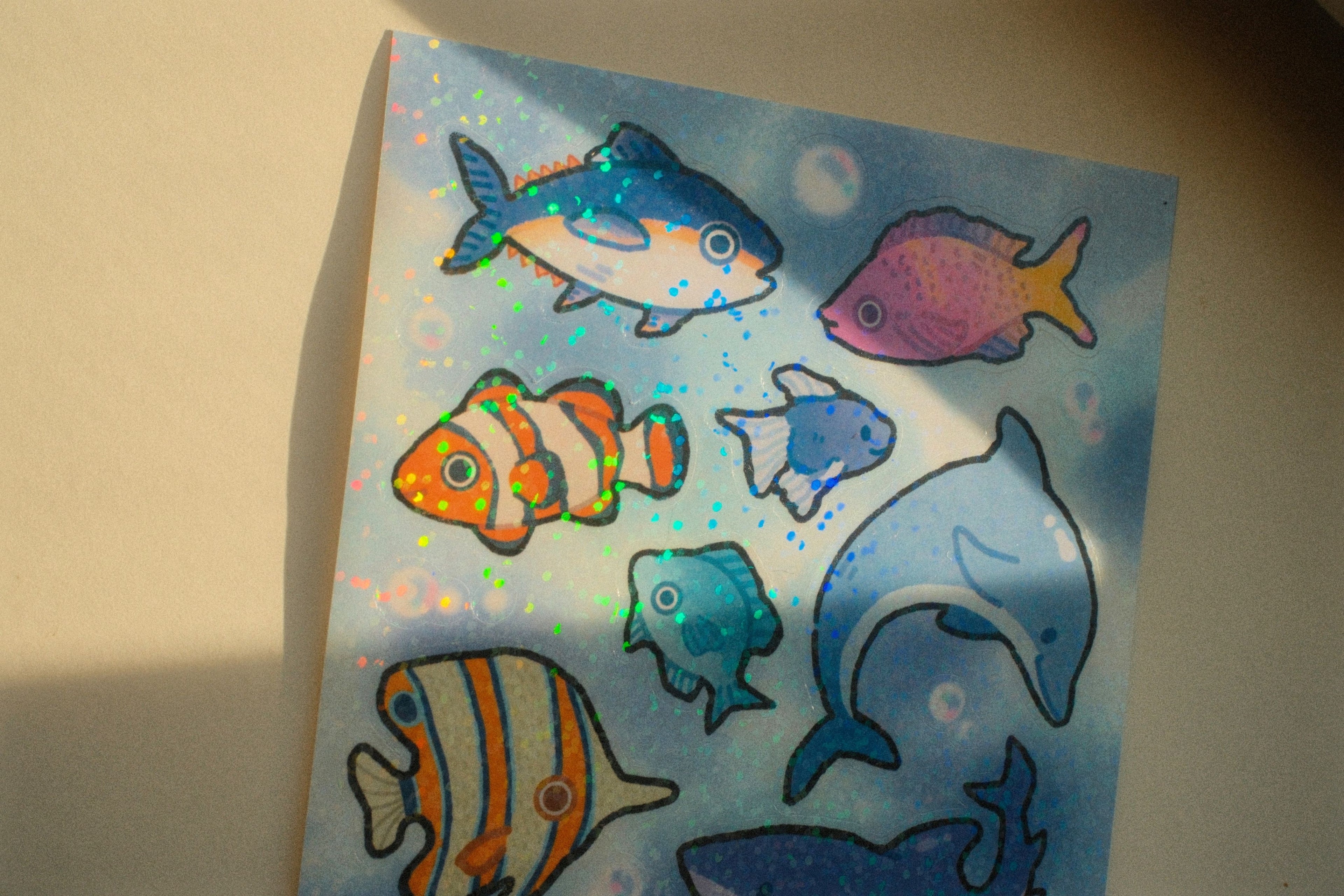 Ocean Fish Glitter Sticker Sheet