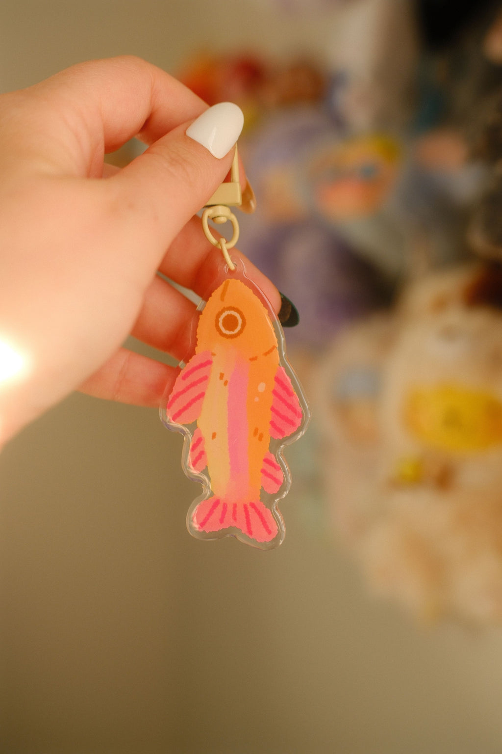 Pink Fish Keychain