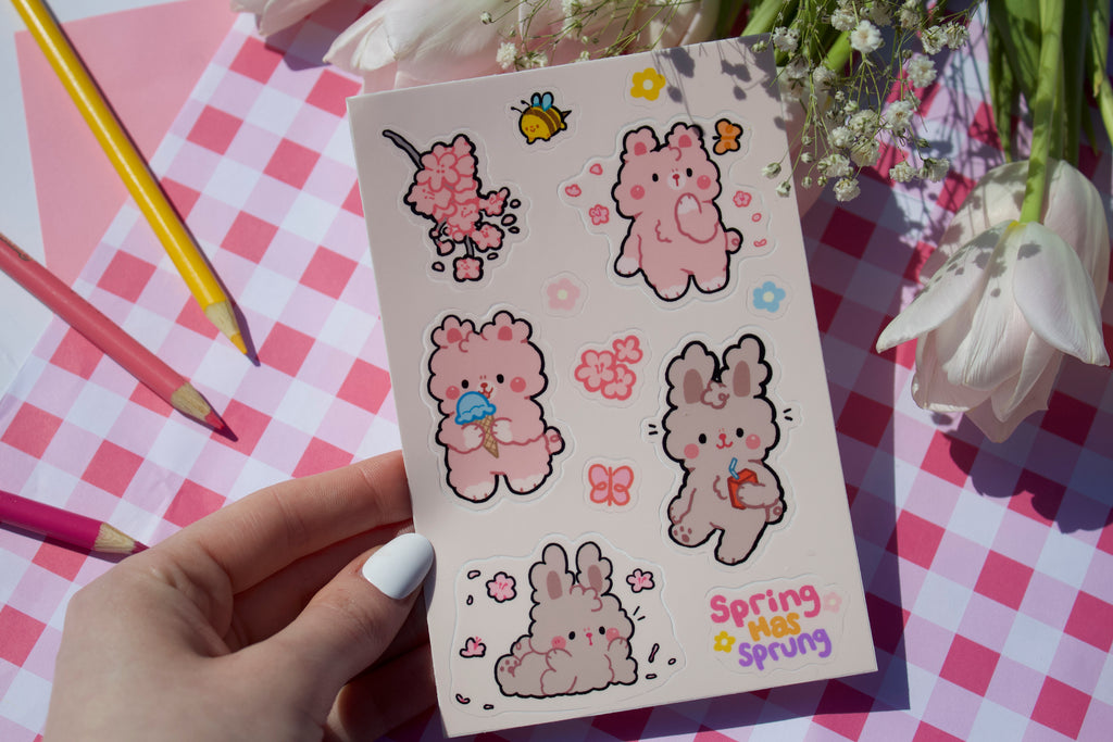Sakura Bunny and Bear Sticker Sheet