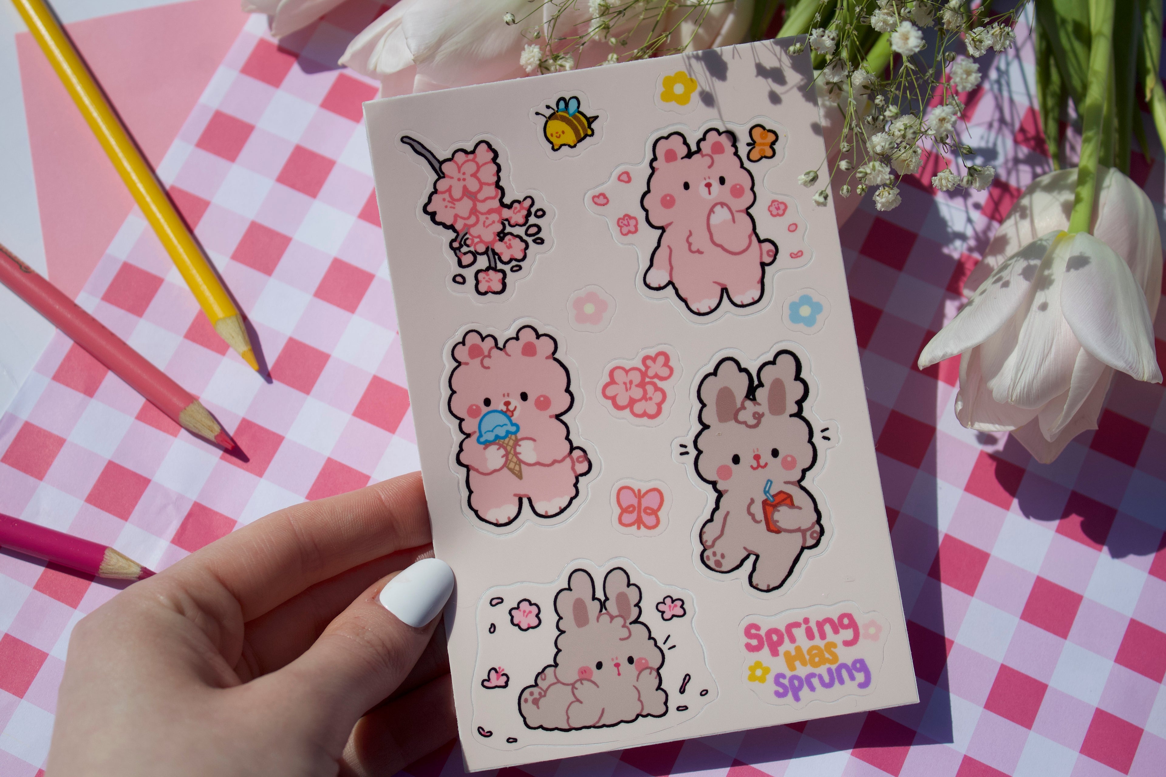 Sakura Bunny and Bear Sticker Sheet