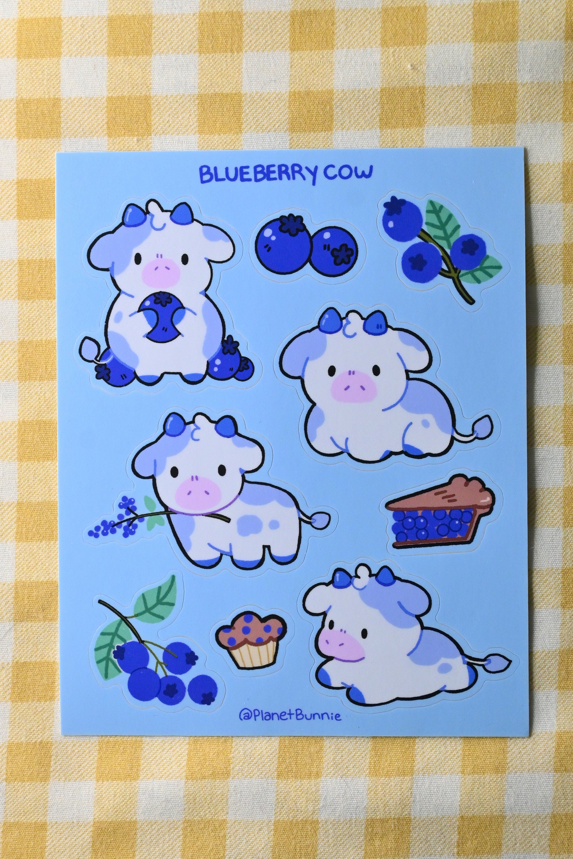Blueberry Cow Sticker Sheet