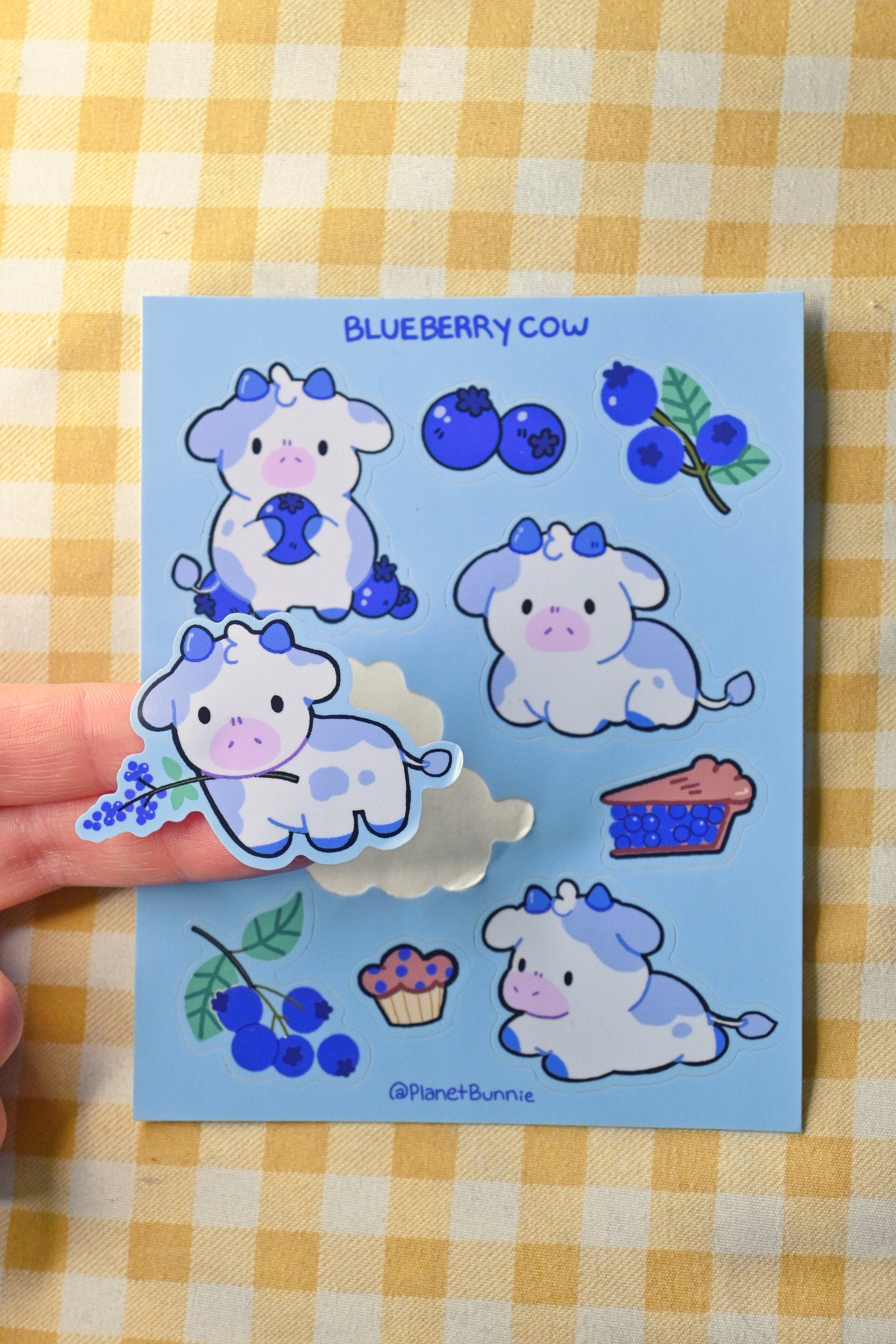 Blueberry Cow Sticker Sheet