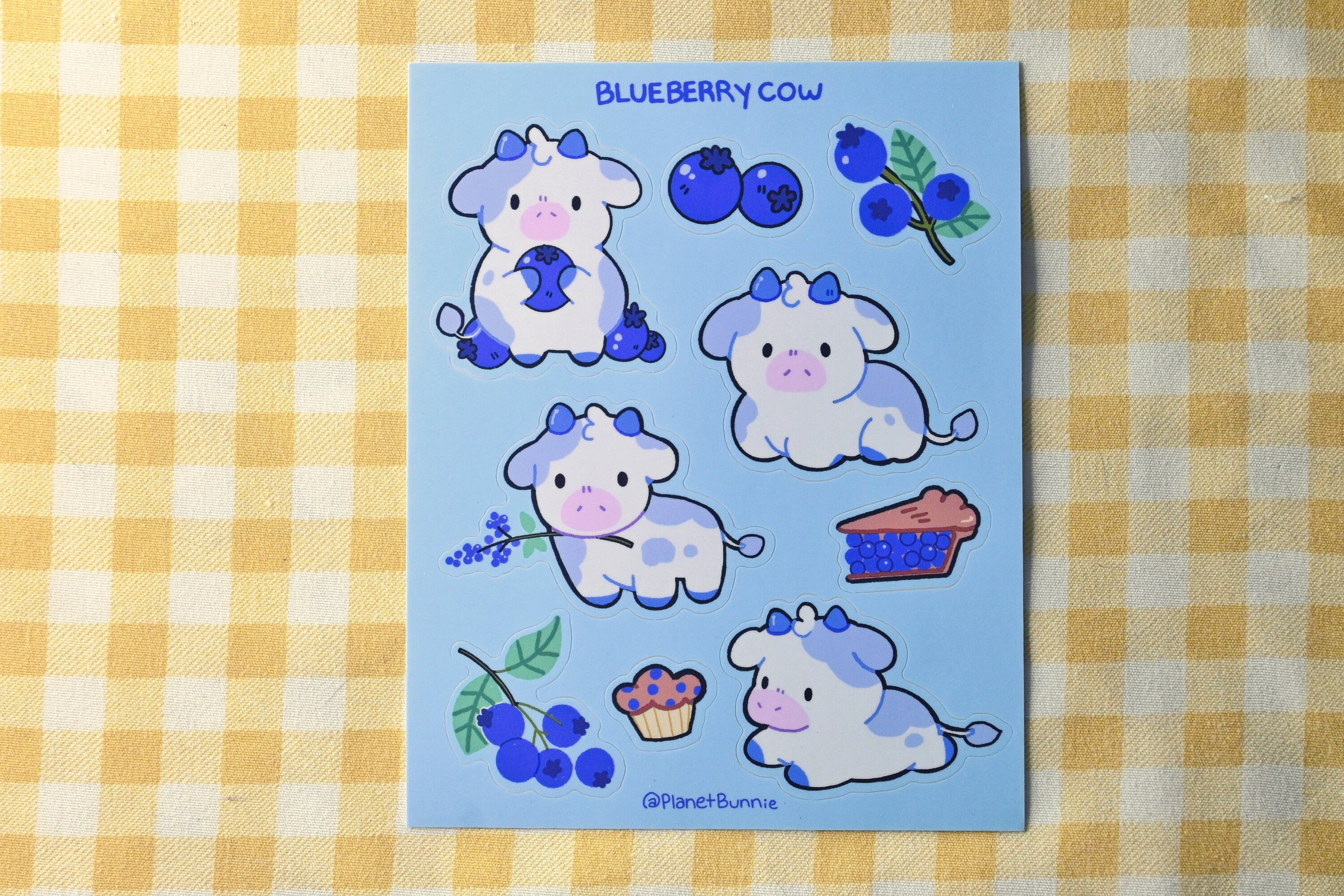Blueberry Cow Sticker Sheet