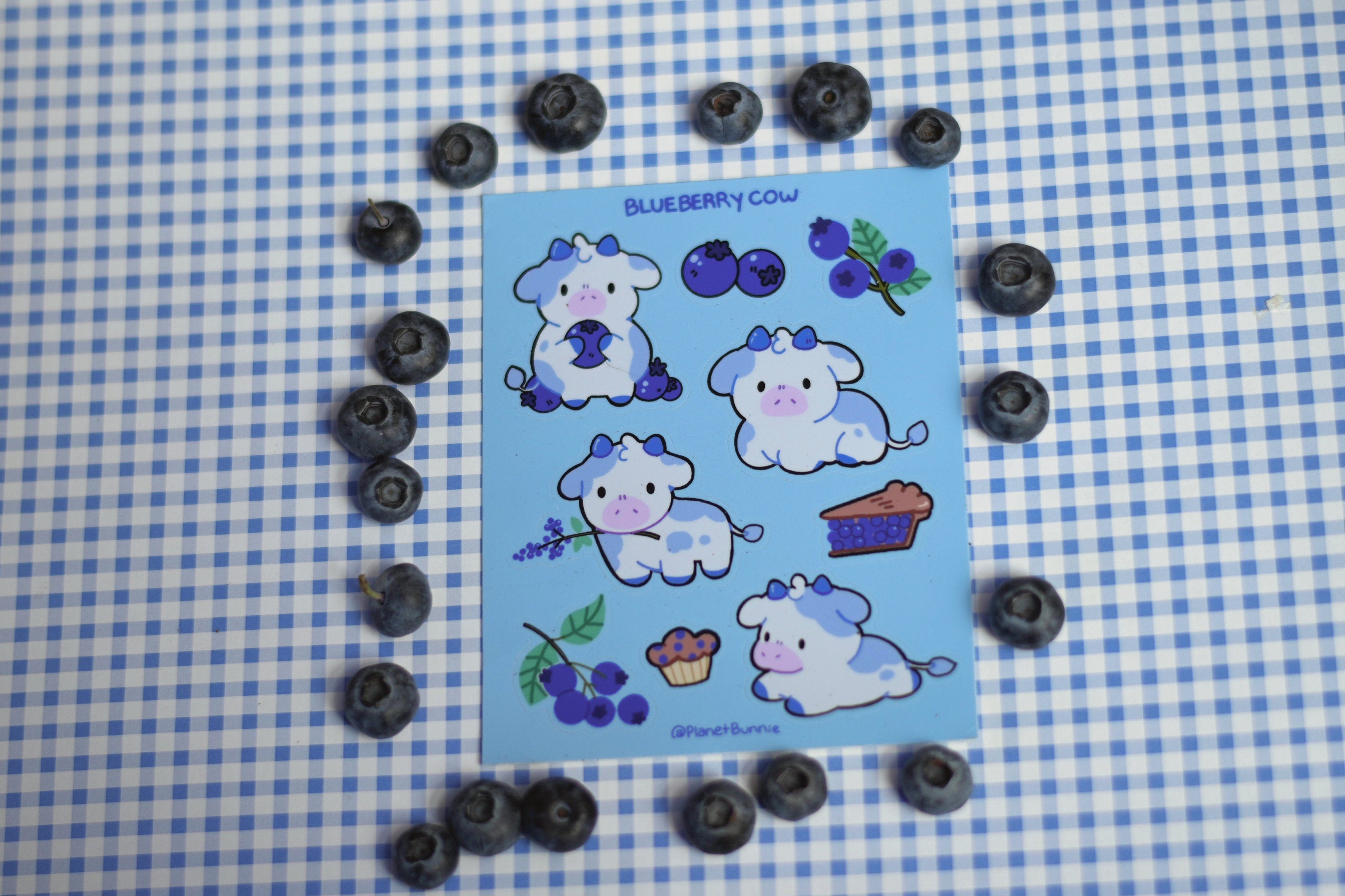 Blueberry Cow Sticker Sheet