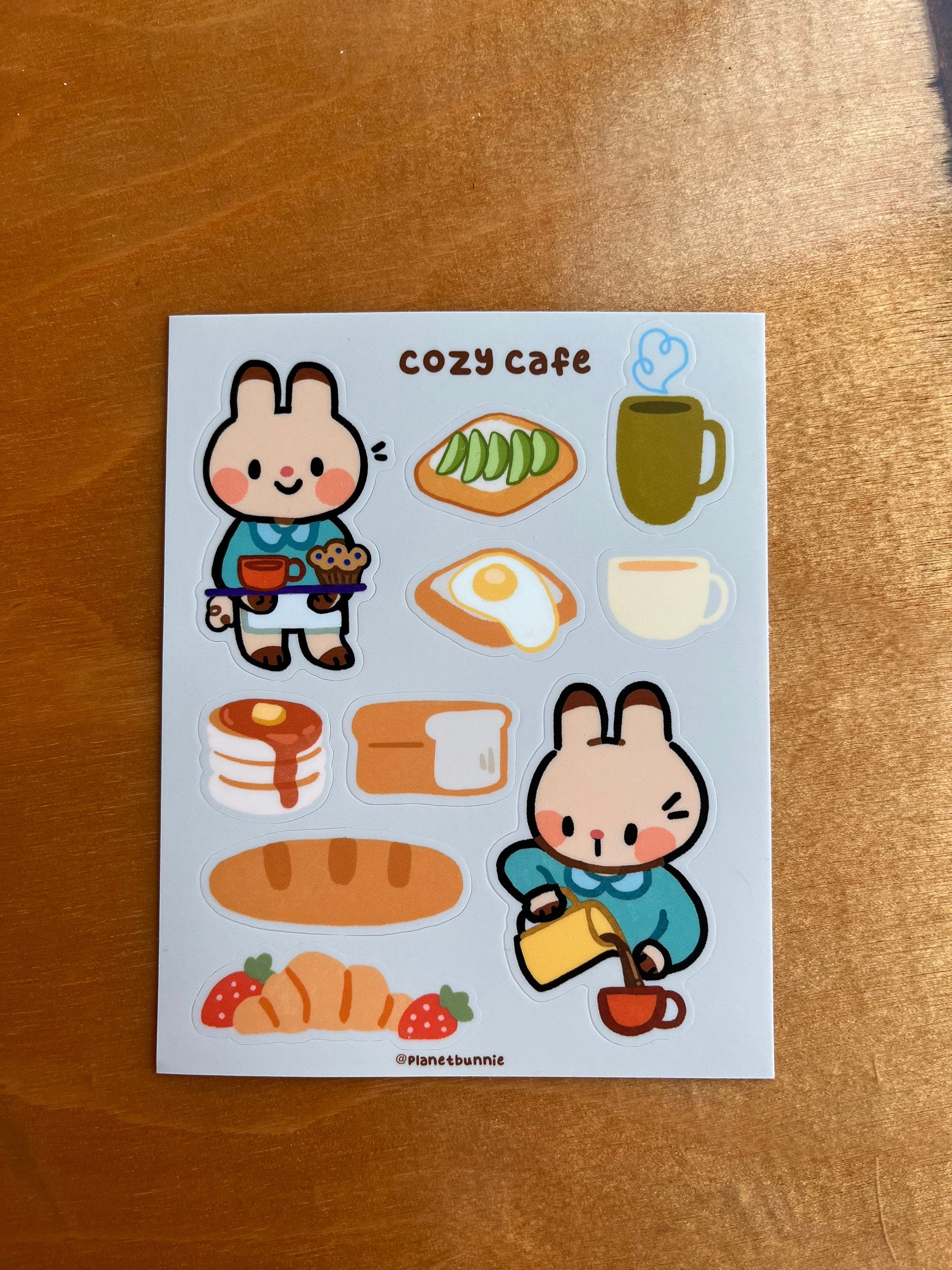Cute Cafe Bunny - Sticker Sheet
