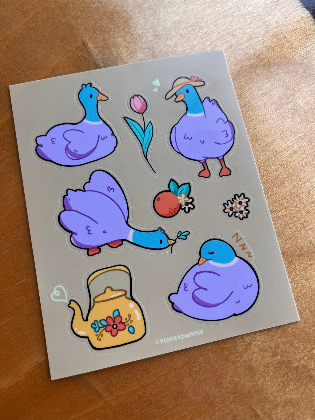 Tulip the Duck Sticker Sheet