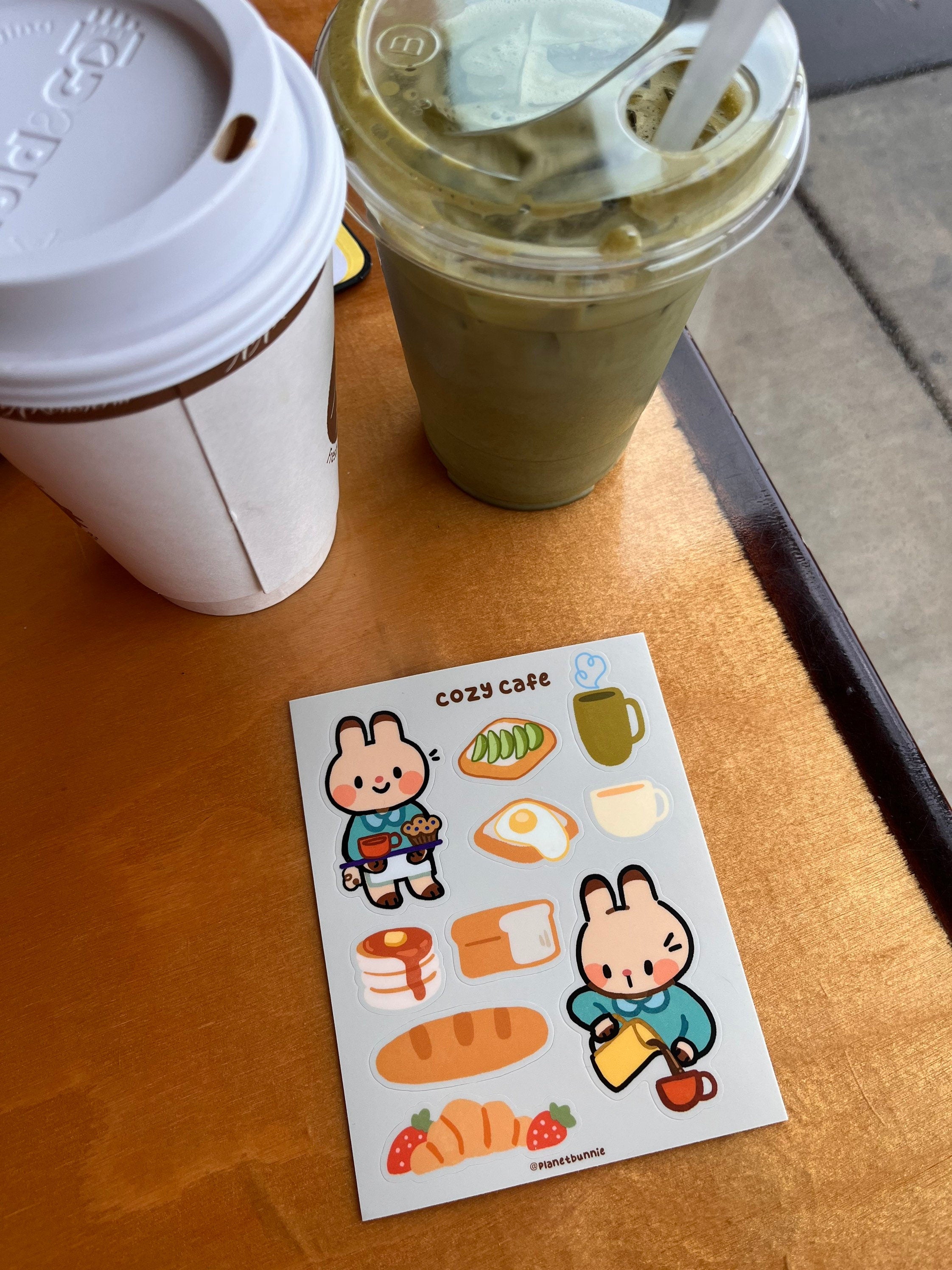 Cute Cafe Bunny - Sticker Sheet