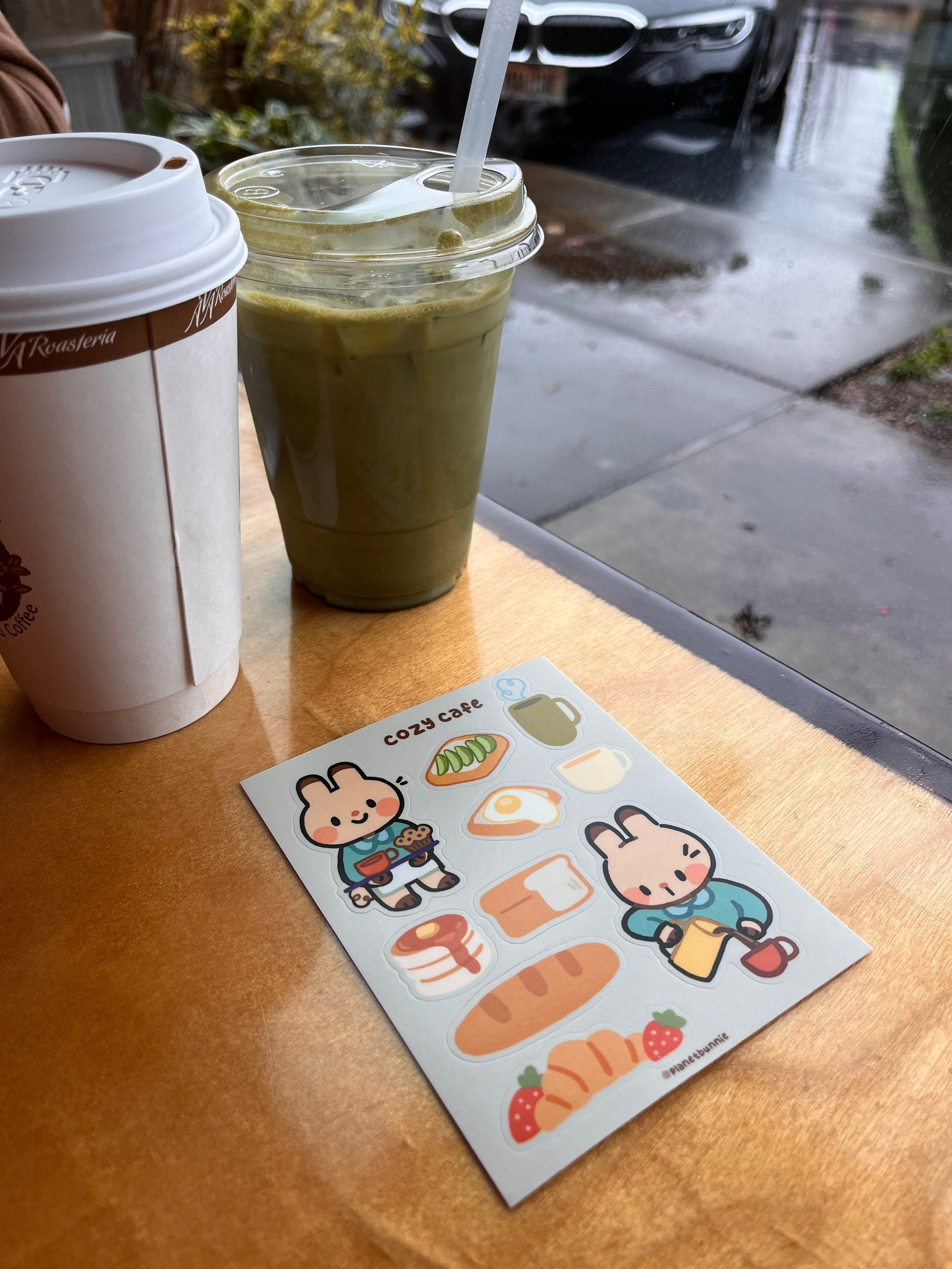 Cute Cafe Bunny - Sticker Sheet