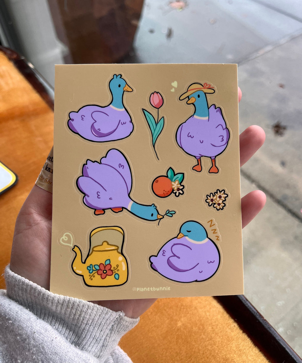 Tulip the Duck Sticker Sheet