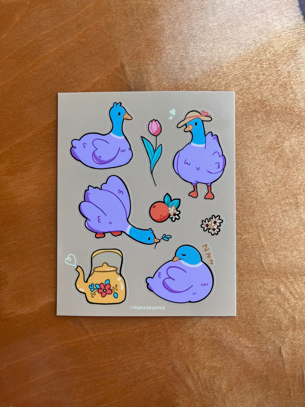 Tulip the Duck Sticker Sheet