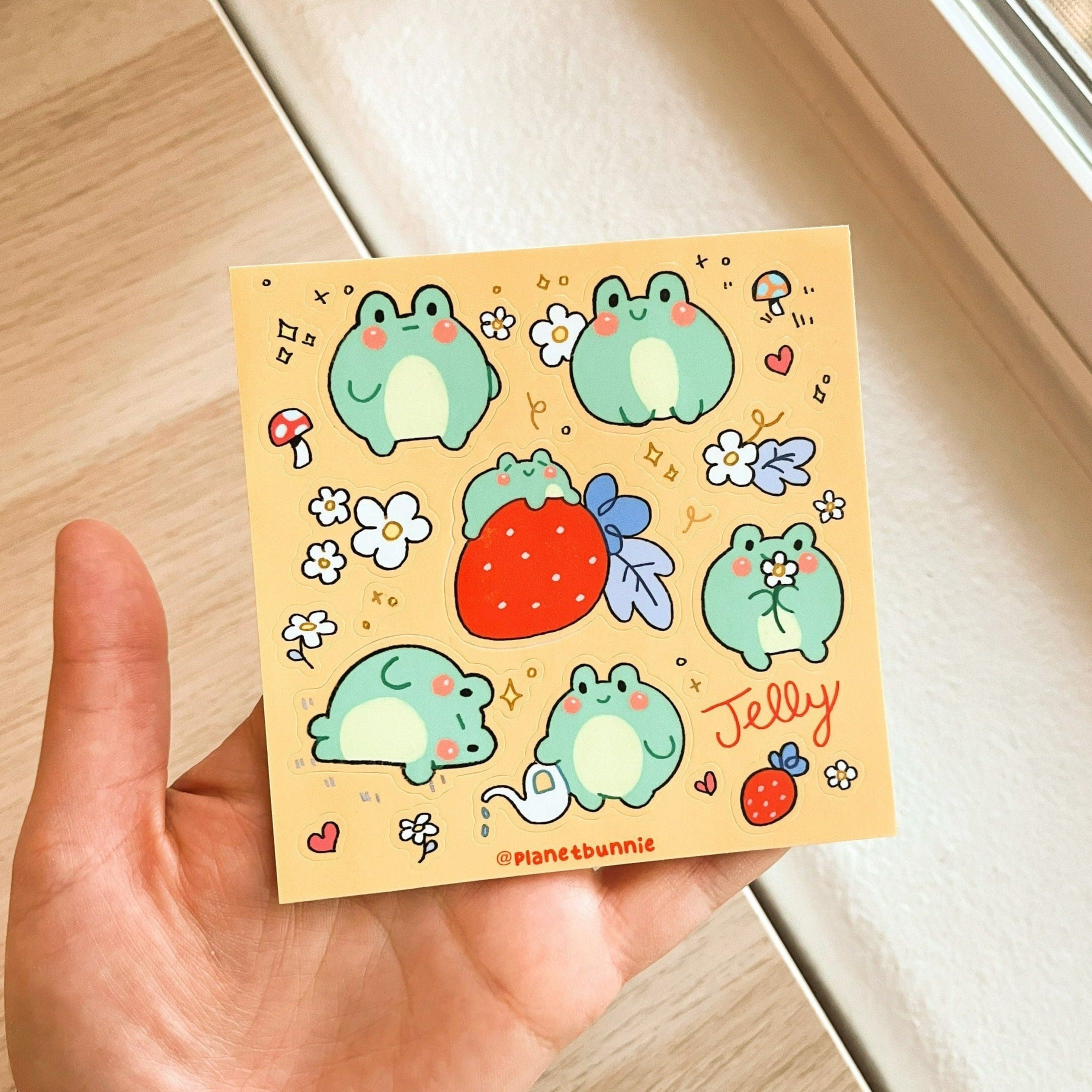 Jelly the Strawberry Frog - Mini Sticker Sheet